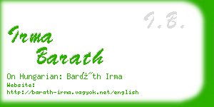 irma barath business card